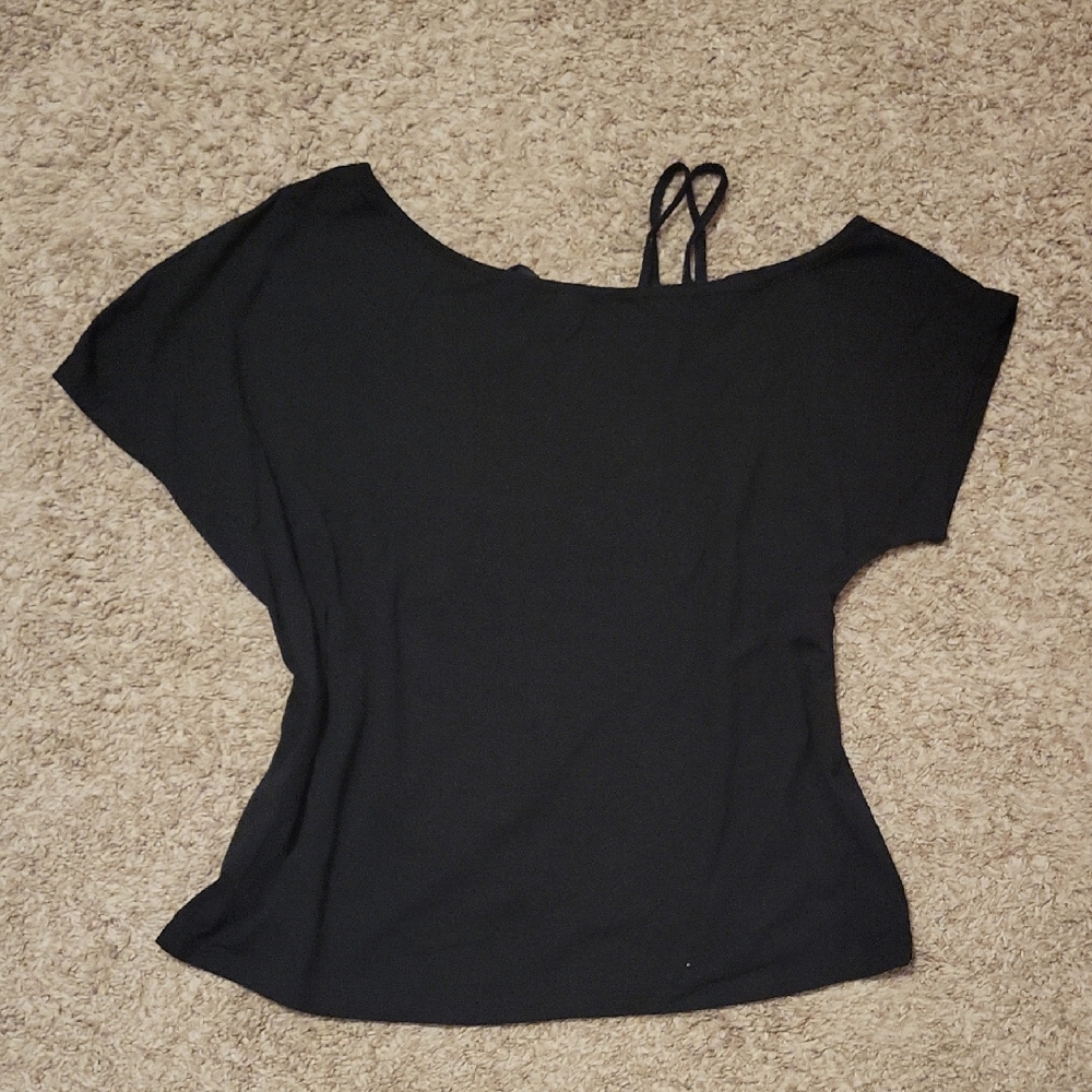 SHEIN Black Off-Shoulder Tee